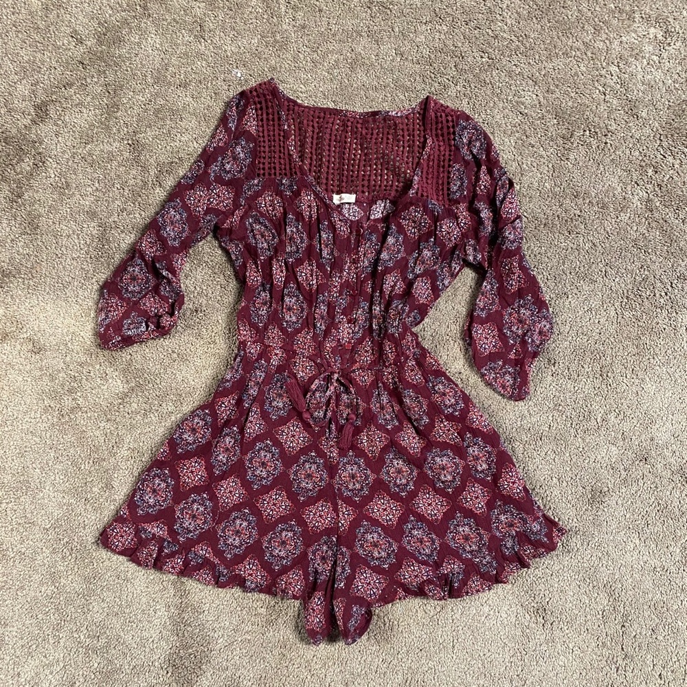 Burgundy Multicolor Romper